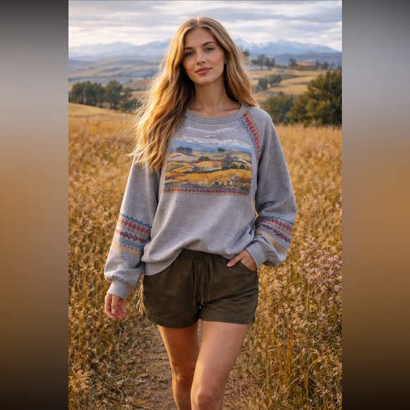 Anthropologie Sweaters - Anthropologie NWT Pilcro Embroidered Pullover Sweatshirt size XL.